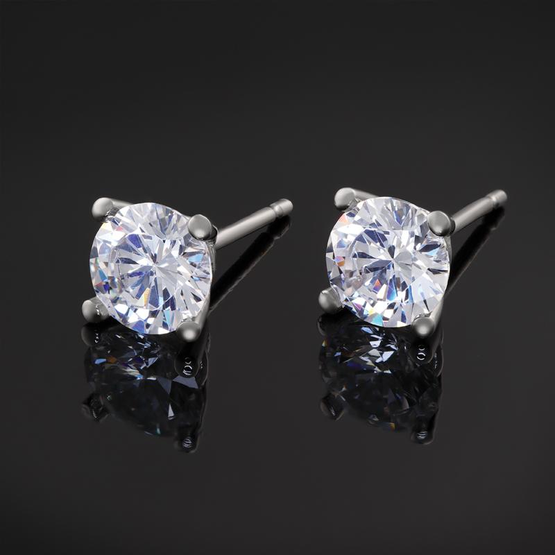 Platinum-Finished Stud Earrings